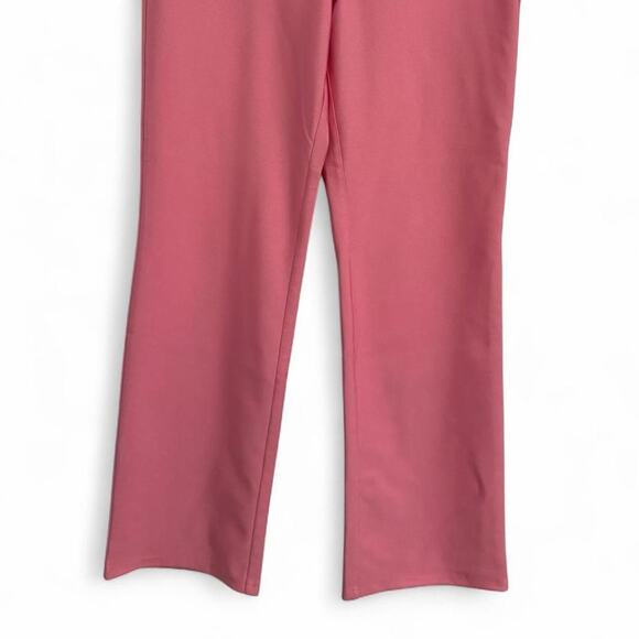 Good American straight leg shiny mid-rise bubble gum pink pants size 14 - Picture 2 of 5